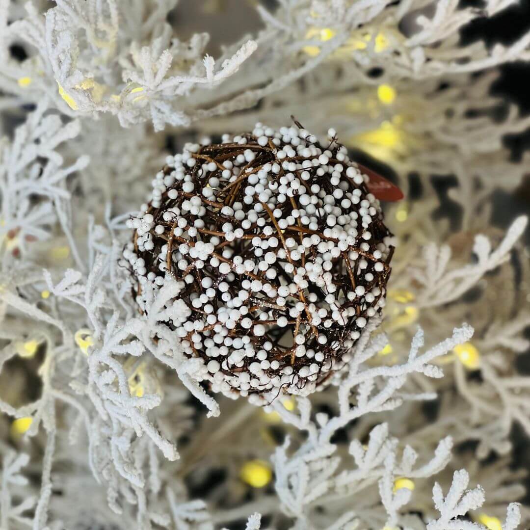 BOLA ARAMADA CIPÓ OCRE BRANCO - 12CM