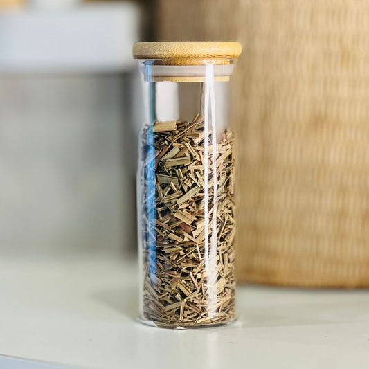 Pote de Vidro Com Tampa de Bambu - 160ml