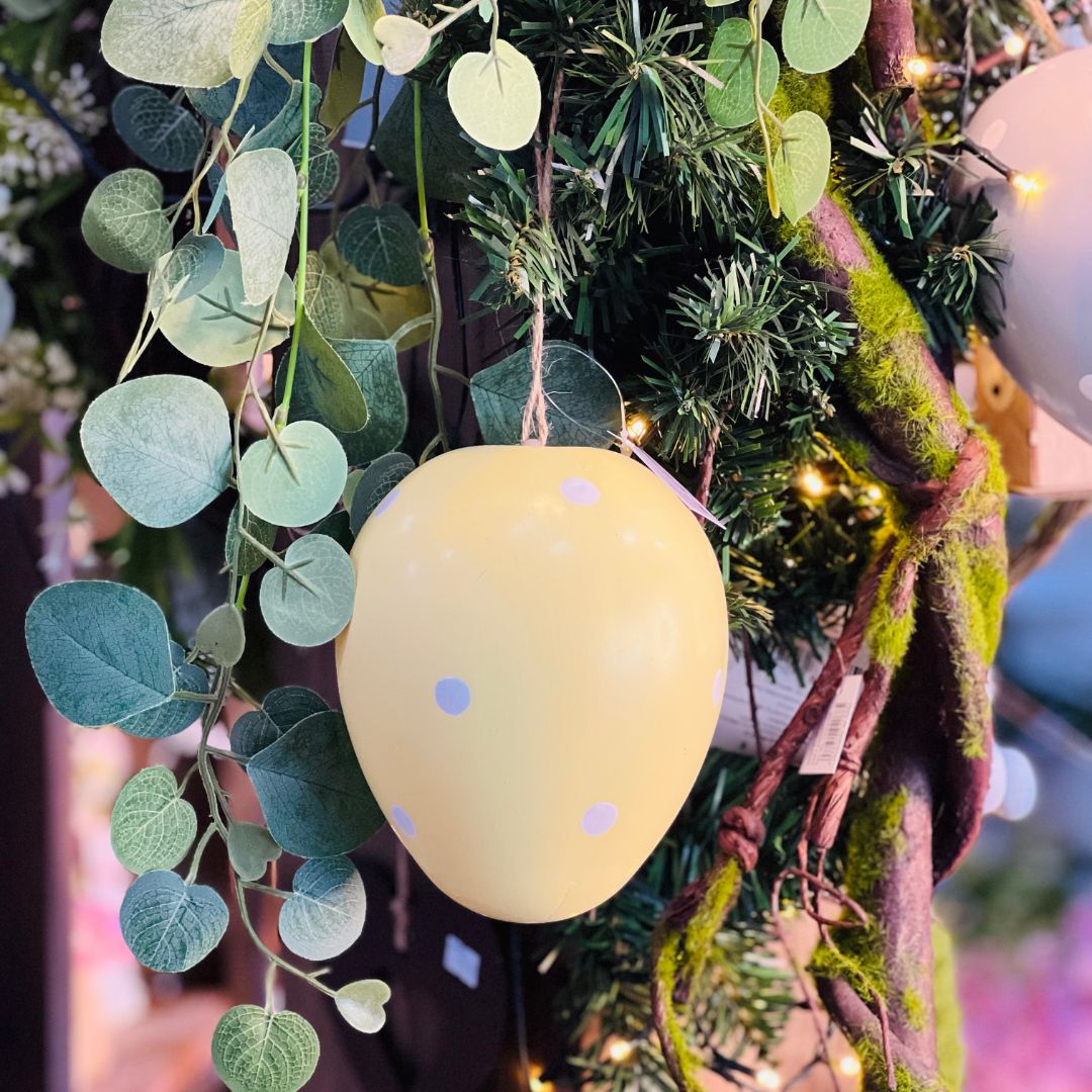 Ovo de Páscoa Para Pendurar - 15cm Amarelo