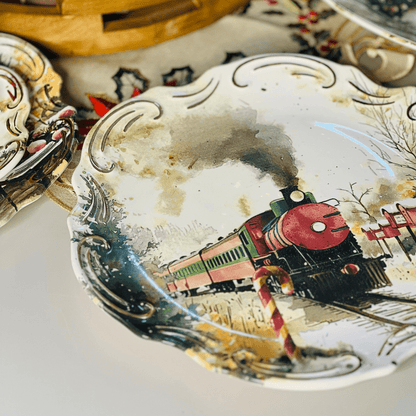 Sousplat Noite de Neve de Cerâmica 34cm