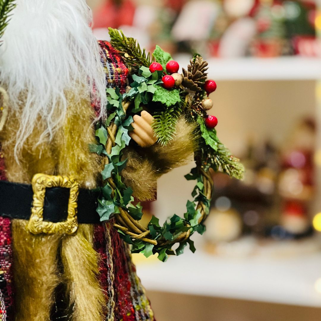 Papai Noel Com Guirlanda - 46cm