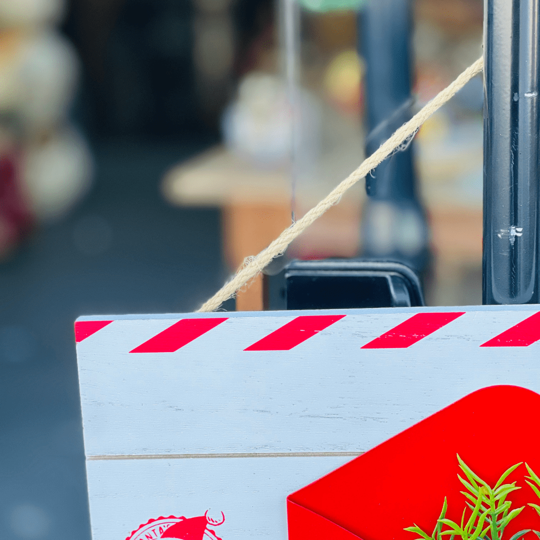 Placa Decorativa Natalina Carta Ao Noel 35,5x2,5x22cm