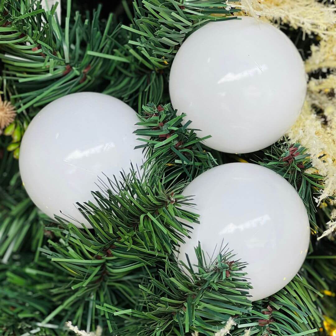 Jogo com 6 Bolas Natalina Metalizada - 8cm