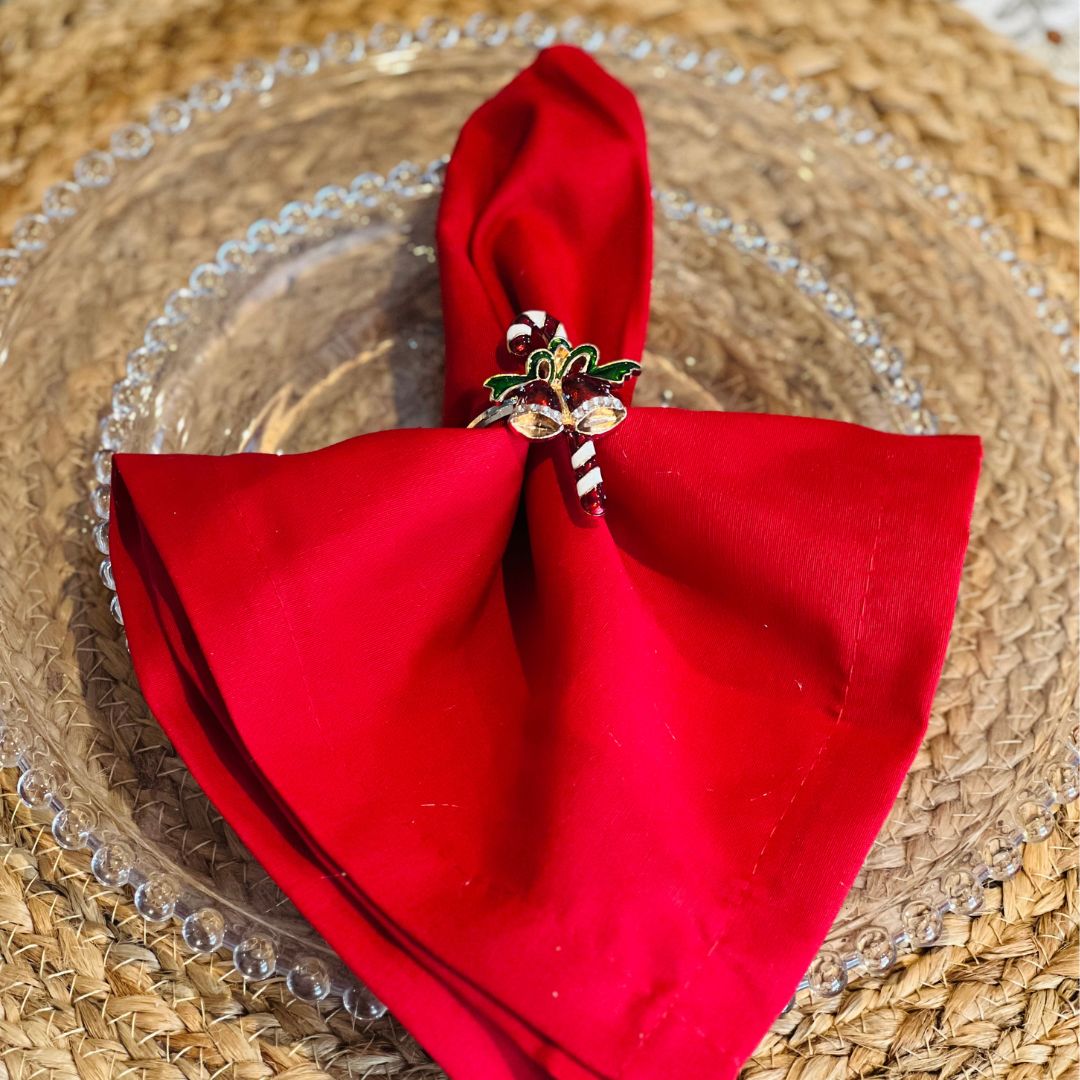Porta Guardanapo Natal Pirulito em Metal | Kit com 4 Unidades