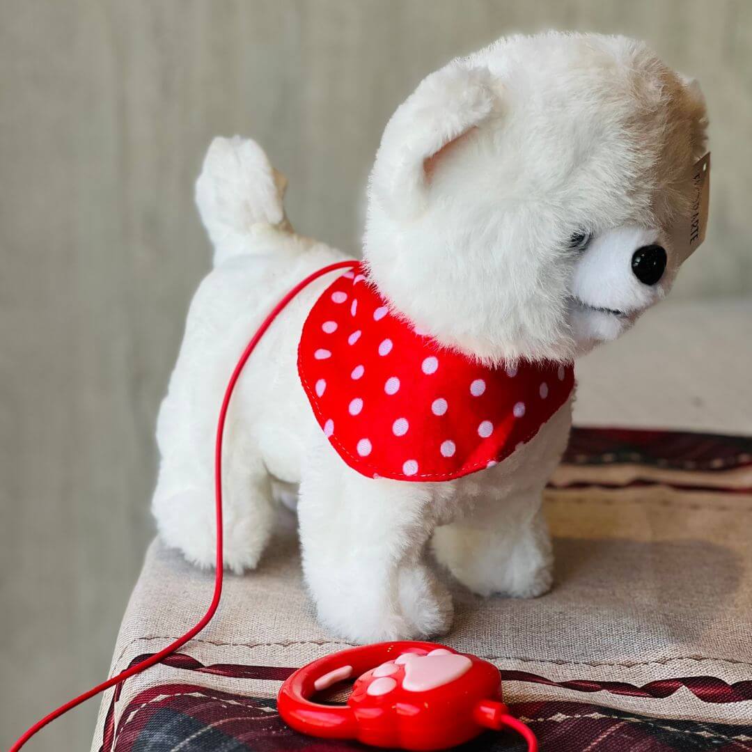 Boneco Cachorro Natalino com Movimento e Som – 26cm