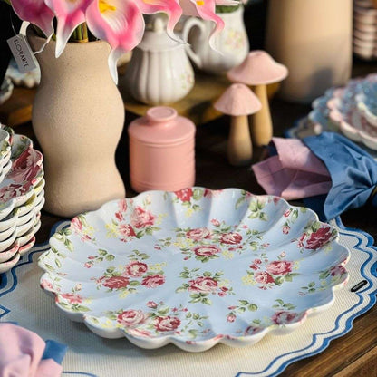 Sousplat Relevado Azul Com Rosas Vó Dulce -
