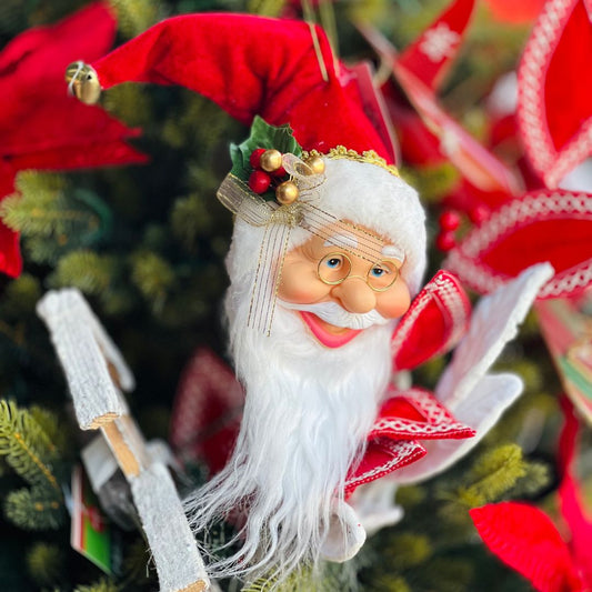 Enfeite Decorativo Cabeça Papai Noel - 40cm