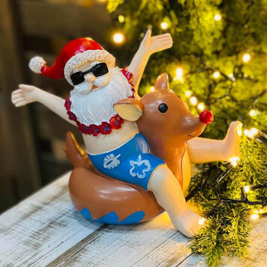 Papai Noel com Boia de Rena  | 20cm