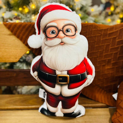 Almofada Natalina Formato Papai Noel Com Pom Pom - 35cmx58