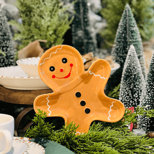 Travessa Natalina de Cerâmica Gingerbread 20cm
