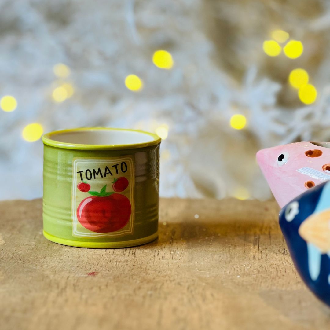 Vaso de Cerâmica Verde Tomato - 7x7x6cm