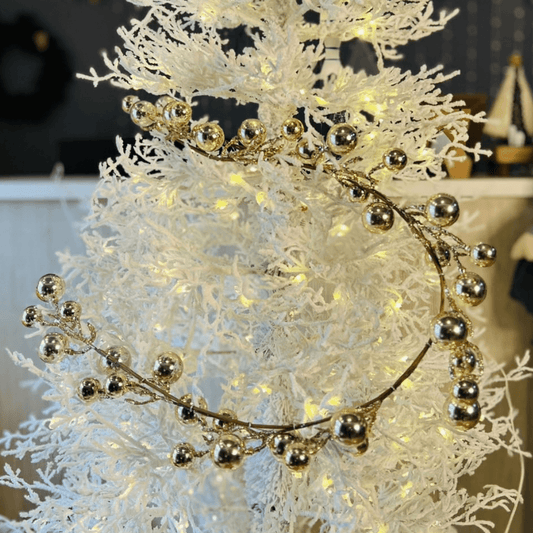 Festão com Bolinhas Brilhantes Flexível Champagne – 150 cm