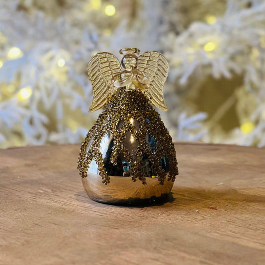 ENFEITE NATAL ANJO PRATA / DOURADO - 10,5CM