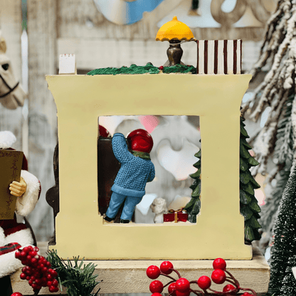 Cenário Sala do Noel Com Led de Resina 30,5x27cm