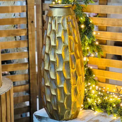 Vaso Dourado em Metal – 55,5cm