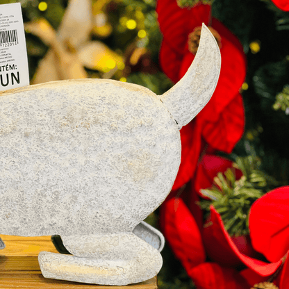 Rena Decorativa Branca de Metal 50cm