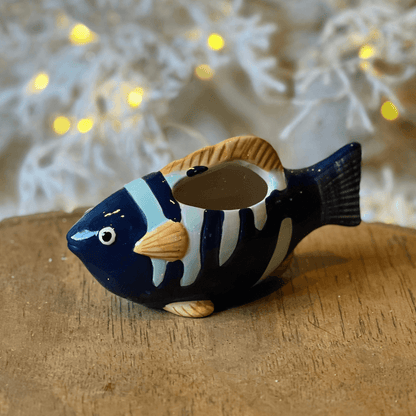 Vaso Cerâmico Fish Listras – 17cm