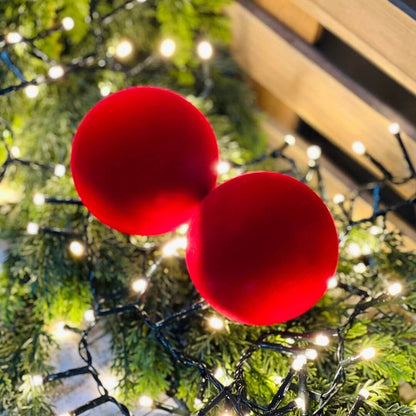 Bola com Camurça Vermelha – 8cm | 6 Peças