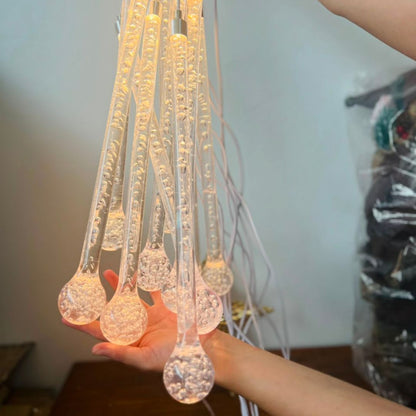 Pendente Decorativo Gota d’Água com 10 Gotas - Branco Quente | Bivolt