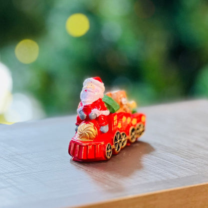 Trem do Papai Noel Com Ursinho e Presentes- 10cm