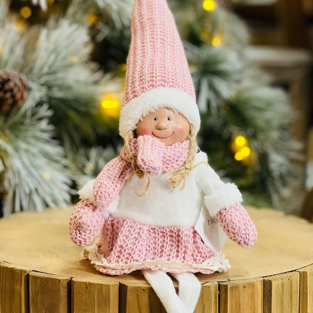 Boneca Rosa e Branco 52cm
