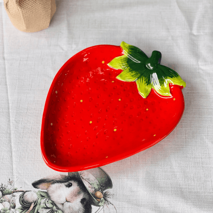 Travessa Morango de Cerâmica 26cm