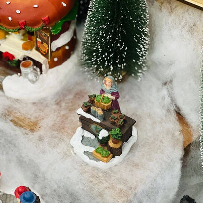 Figura Natal Vendedora Plantas - 6,5x7x6,5cm