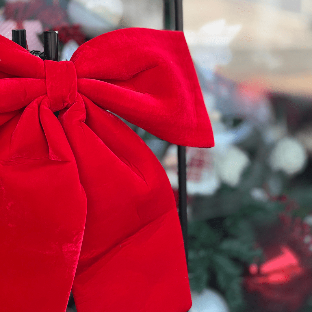 Laço Natalino Vermelho de Veludo 60cm