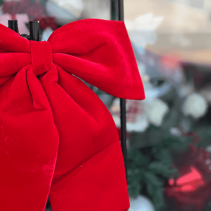 Laço Natalino Vermelho de Veludo 60cm
