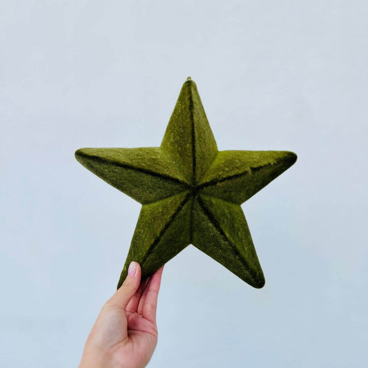 Enfeite para Pendurar - Estrela Verde Média 27cm