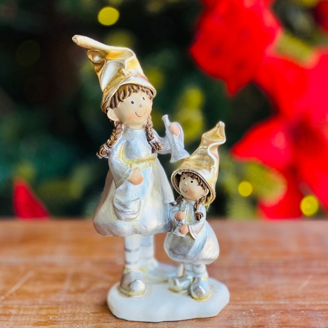Enfeite Decorativo Natalino - Mãe e Filha 20cm