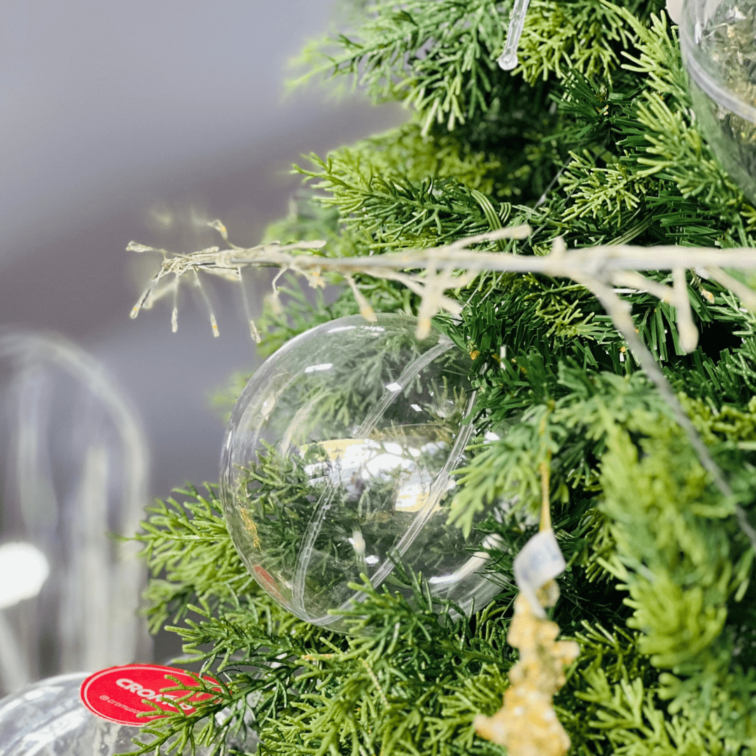 Bola Natalina Transparente 12cm 1un