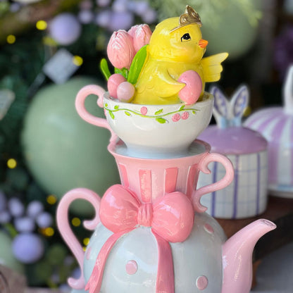 Pintinho no Bule e Xícaras - 33cm