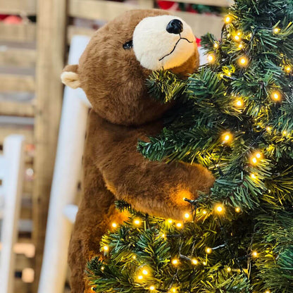 Urso de Pelúcia Peludo Deitado Marrom – 65cm