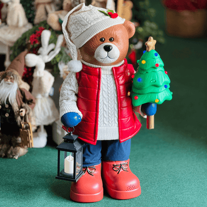 Urso com Colete Puffer em PVC e LED – 90cm