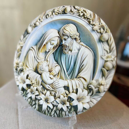 Sagrada Família Quadro Devocional Alto-Relevo – 20cm