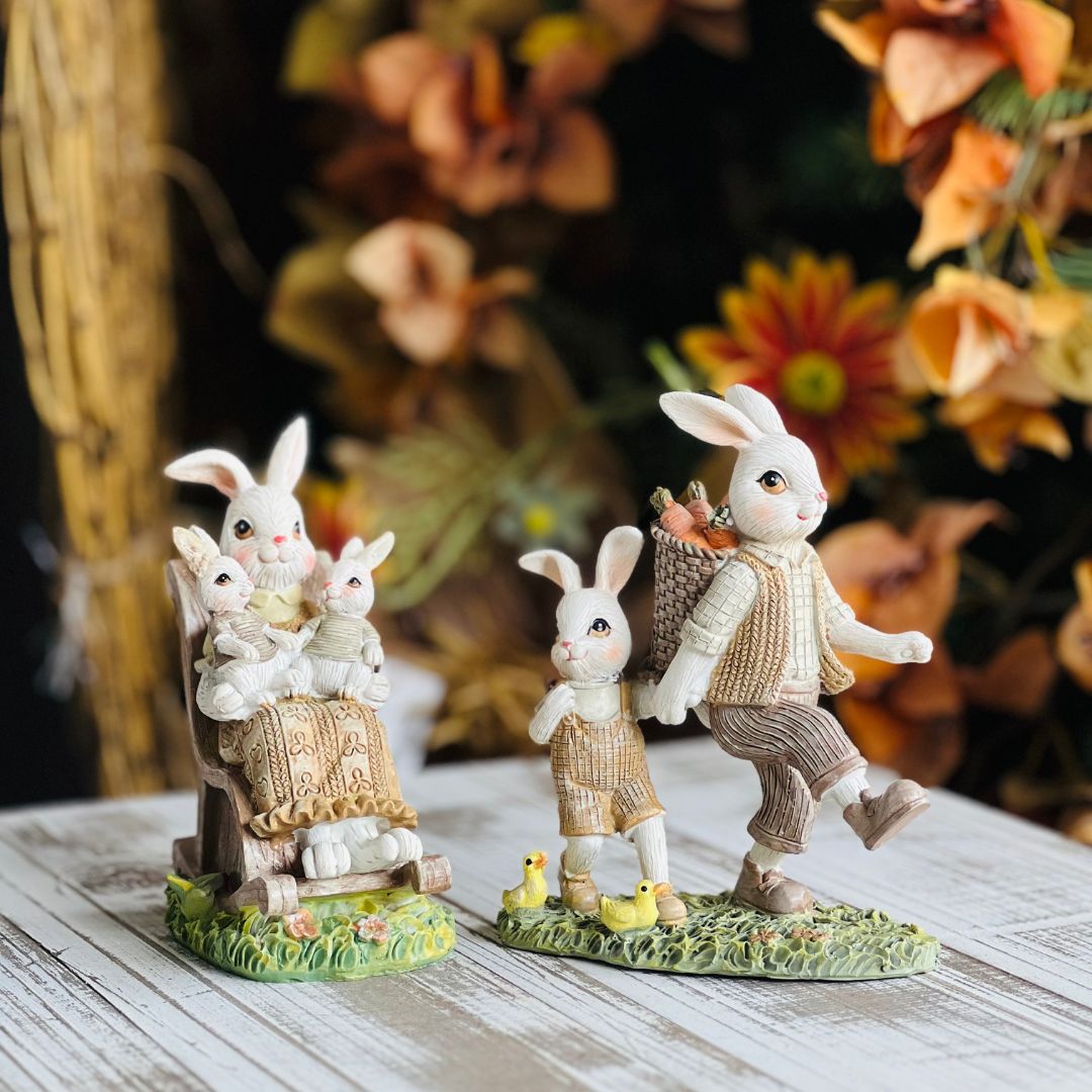 Coelho Mãmãe Com Filhote - 23cm