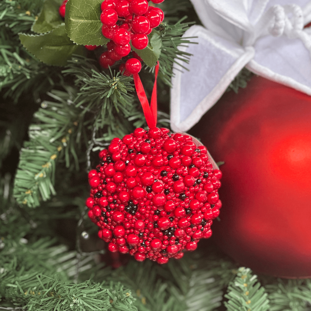 Bola Natalina Berries Vermelho 15cm - 1un