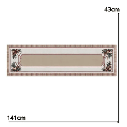 Caminho de Mesa Natalino Pinhas e Encanto 42x141cm
