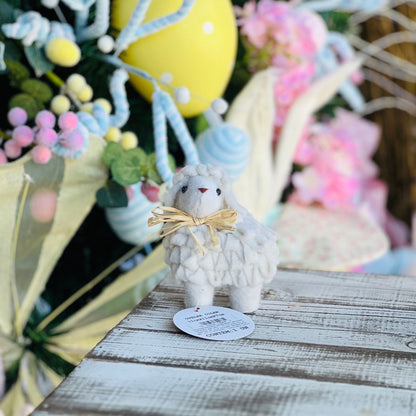 Ovelha Decorativa com Laço - 11cm