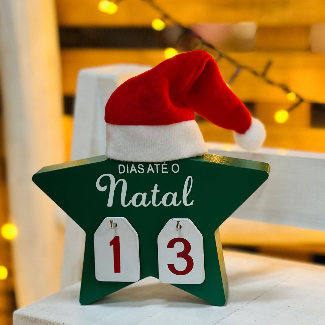 Placa Calendário Natalino Decorativa - 18 cm