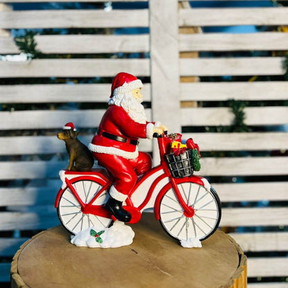 Noel Bicicleta Com Cachorro - 32cm