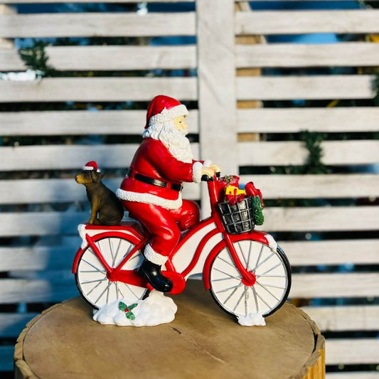 Noel Bicicleta Com Cachorro - 32cm
