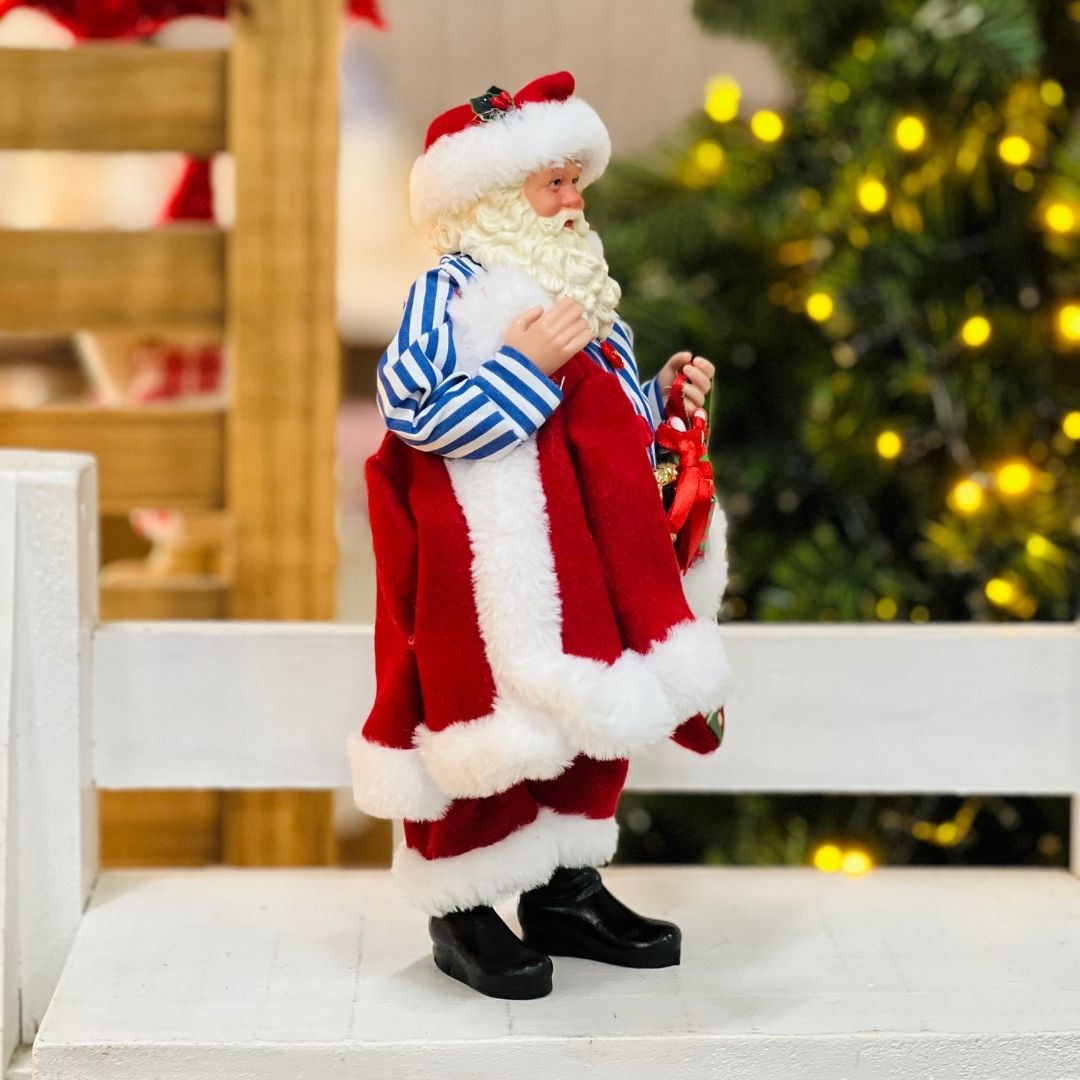 Papai Noel Camisa Listrada - 28cm