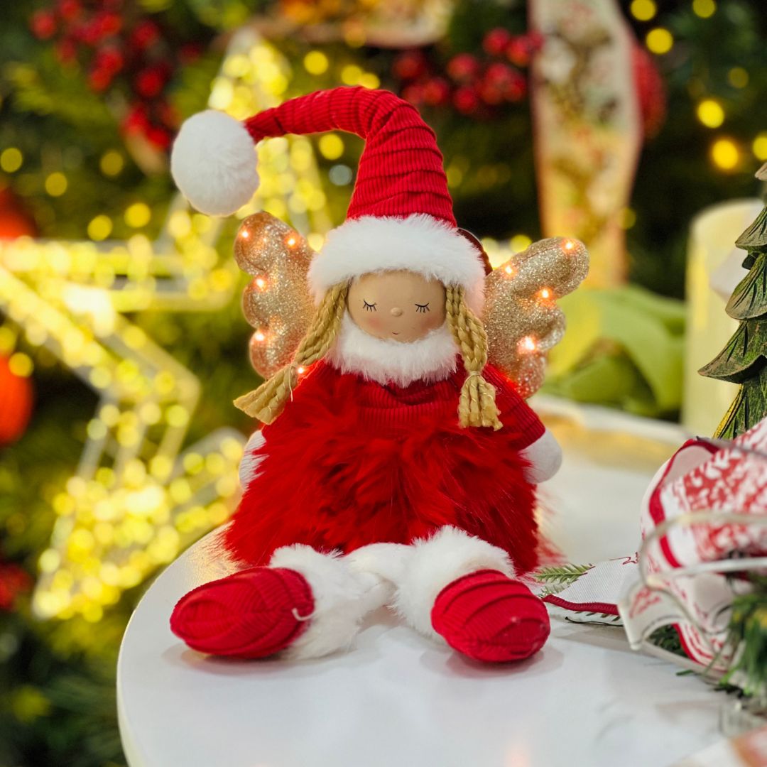 Enfeite Anjo Natalino Com Led - 49cm