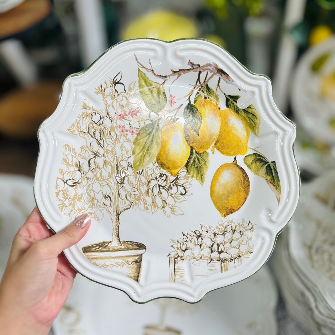 Prato Raso Branco Toscana Limão Siciliano - 27,5cm