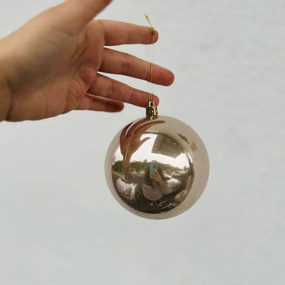 Bola Perolada Tubo Champanhe – 10cm | Kit com 4 Unidades