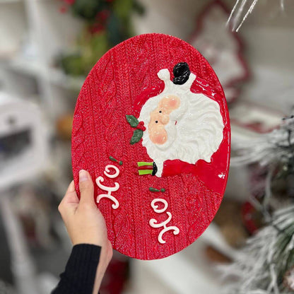 Centro de Mesa Rosto Noel Hoho Vermelho 32x22,6x3,2cm