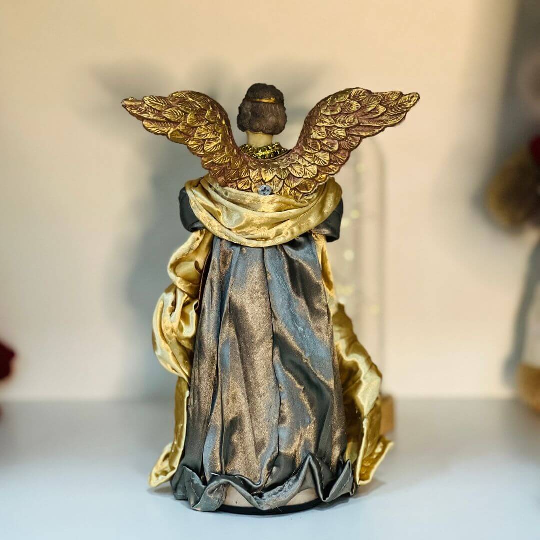 Anjo Dourado e Cinza - 25cm