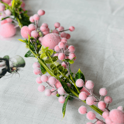 Festão Com Ovos Flocados Rosa 1,28m